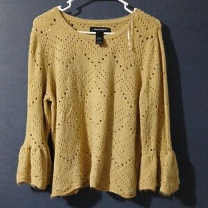 GUC Ashley Stewart Tan Knit Sweater Size 14/16
